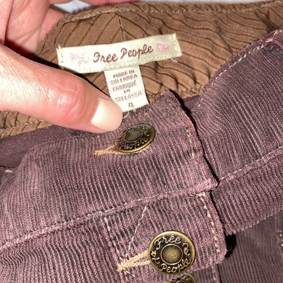 Free People. Size 4. Brown corduroy. - Picture 2 of 2